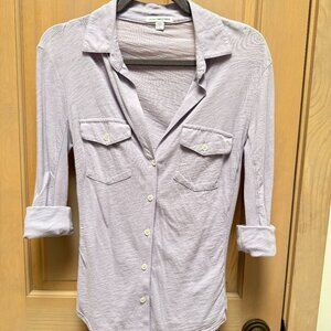 James Perse Lilac ¾ Sleeve button Down Top - Size 1